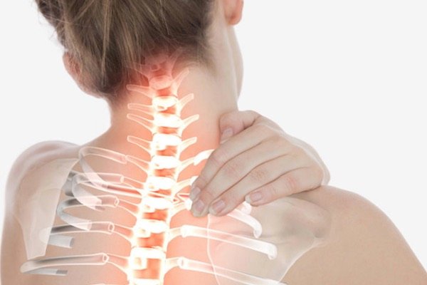 Illustration of neck discomfort and support area